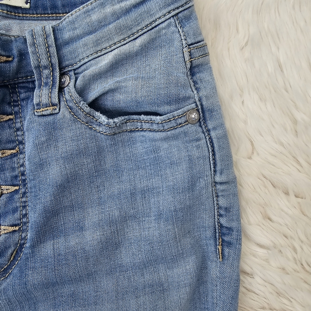 Free People Blue Flare Wide Leg Jeans, Lightweight, Soft, Size 25, Cute Hem - Picture 4 of 5